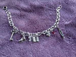 My writing charm bracelet